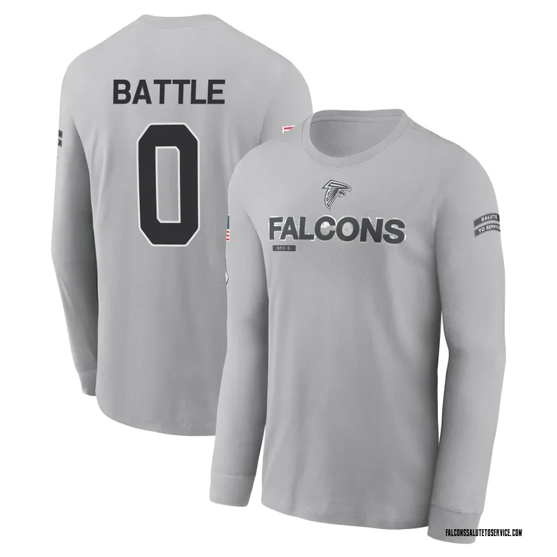 Youth Trent Battle Atlanta Falcons Gray 2024 Salute to Service Long Sleeve T-Shirt