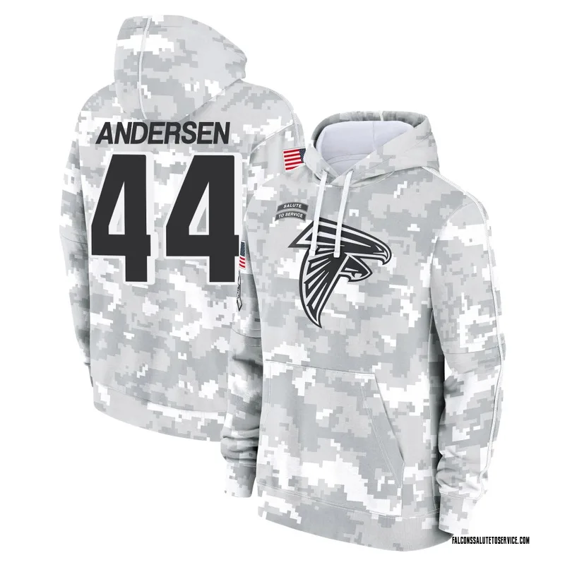 Youth Troy Andersen Atlanta Falcons Camo Arctic 2024 Salute to Service Club Fleece Pullover Hoodie