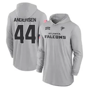Youth Troy Andersen Atlanta Falcons Gray 2024 Salute to Service Lightweight Performance Long Sleeve Hooded T-Shirt