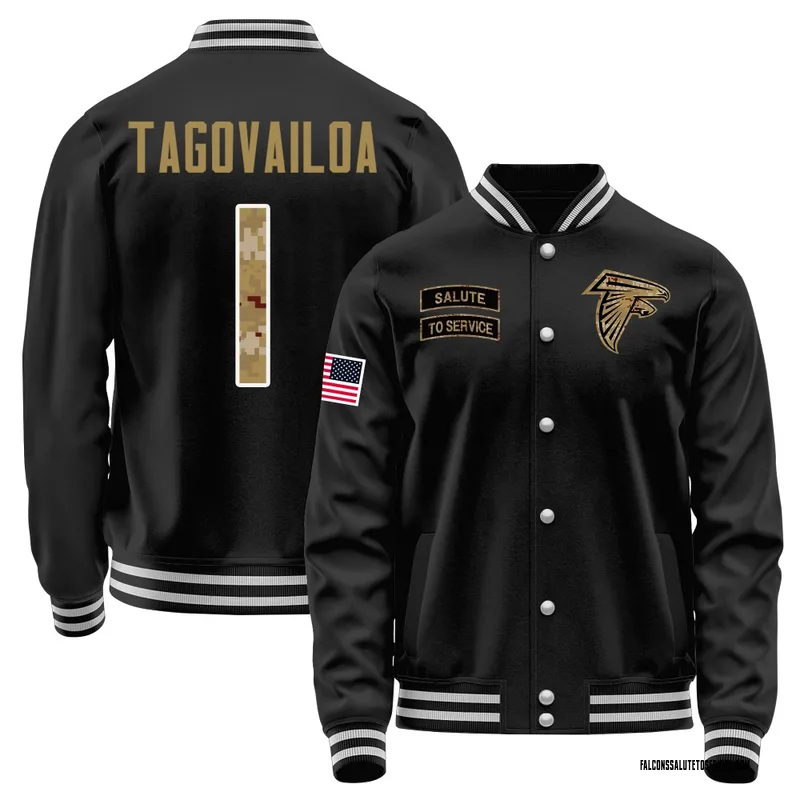 Youth Tua Tagovailoa Atlanta Falcons Black Salute to Service Sideline Performance Jacket