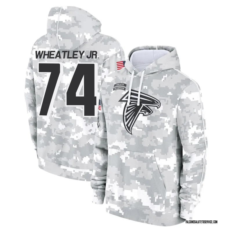 Youth Tyrone Wheatley Jr. Atlanta Falcons Camo Arctic 2024 Salute to Service Club Fleece Pullover Hoodie
