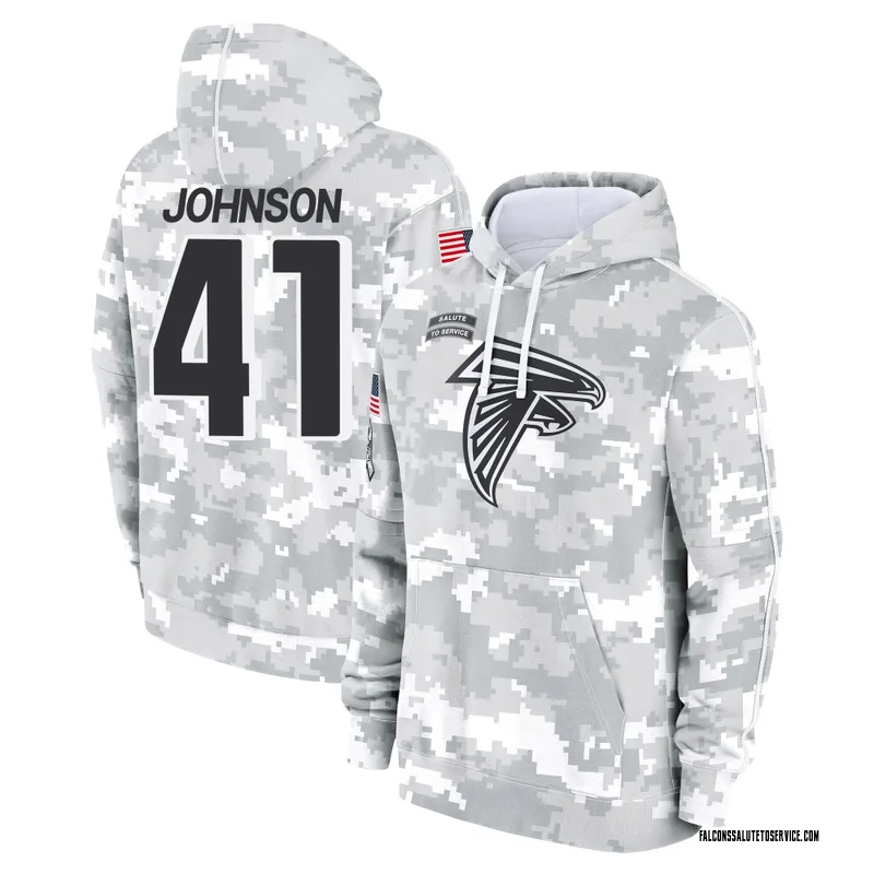 Youth Tysheem Johnson Atlanta Falcons Camo Arctic 2024 Salute to Service Club Fleece Pullover Hoodie