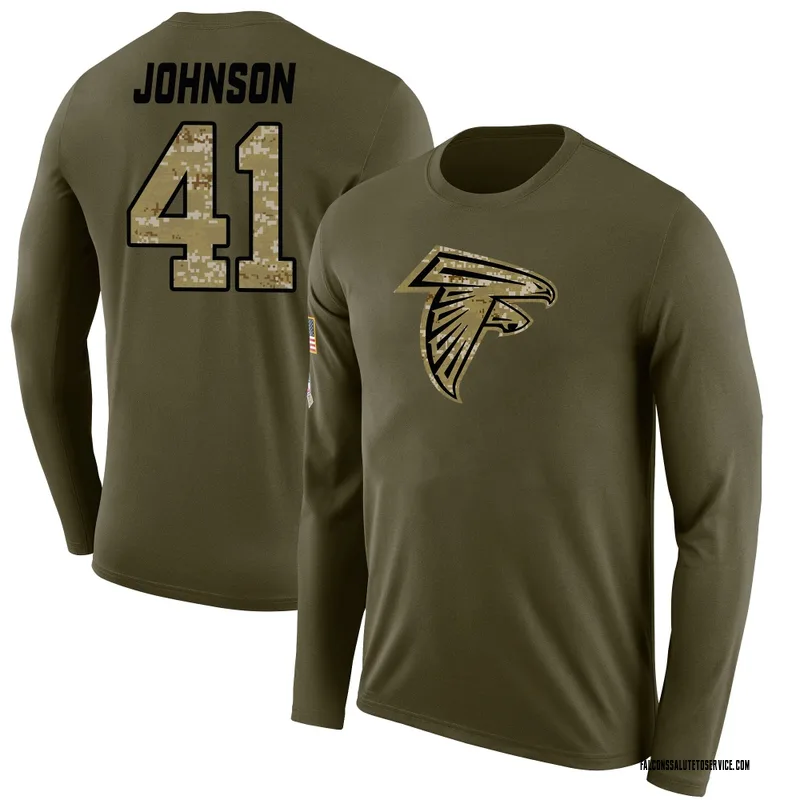 Youth Tysheem Johnson Atlanta Falcons Legend Olive Salute to Service Sideline Long Sleeve T-Shirt