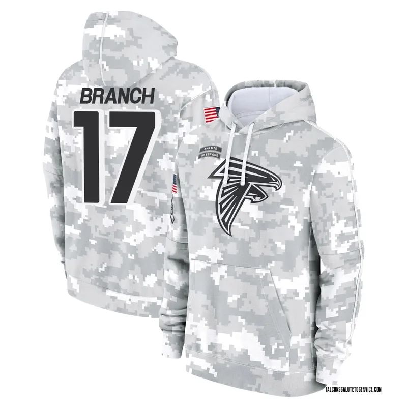 Youth Zachariah Branch Atlanta Falcons Camo Arctic 2024 Salute to Service Club Fleece Pullover Hoodie